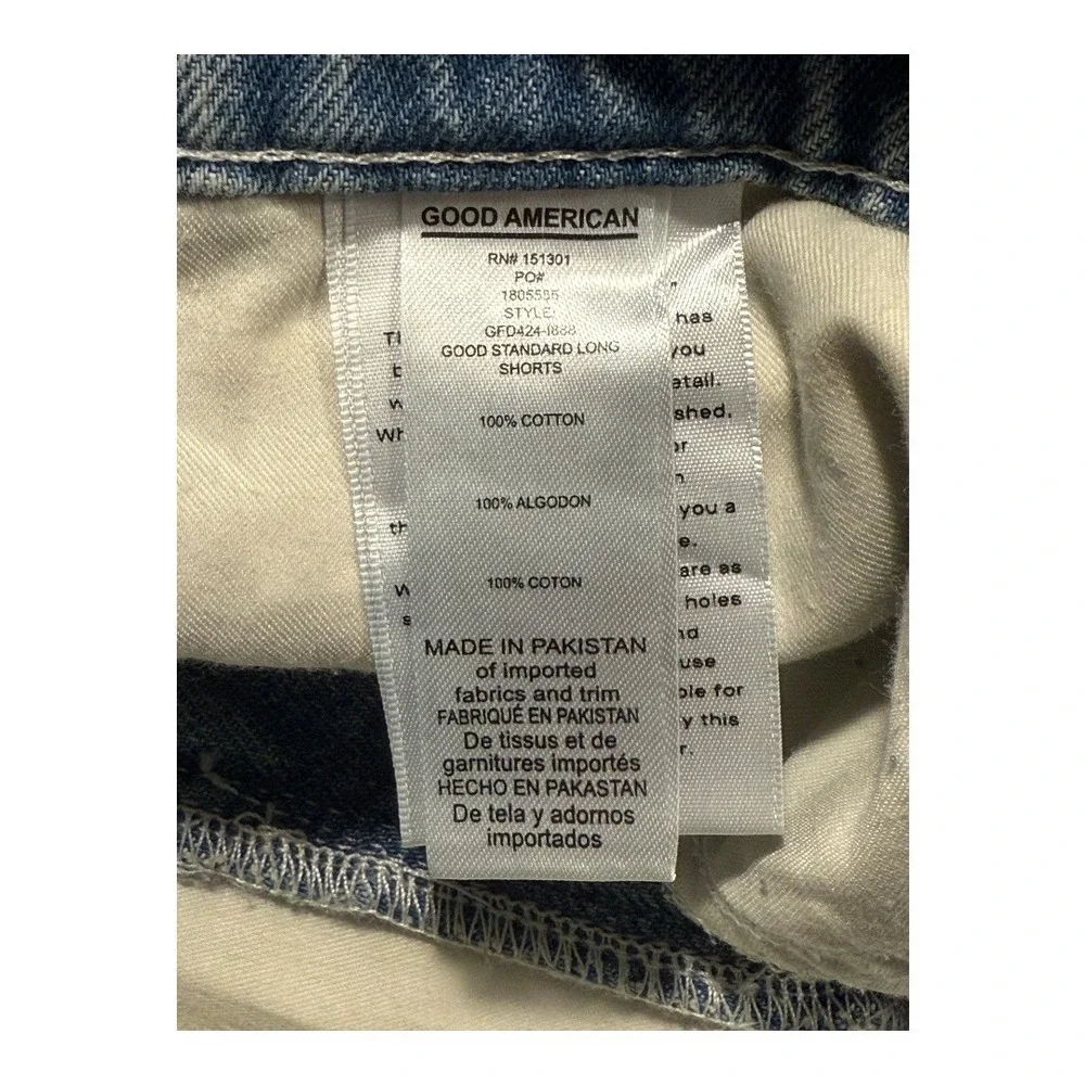 GOOD AMERICAN Good Standard Long Short‎ Mid Rise Relaxed Fit Denim Size 16 Plus